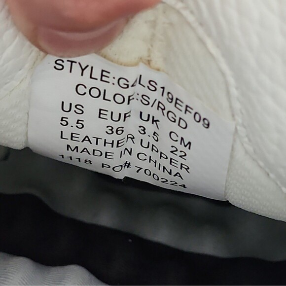 G/Fore GG Golf Shoes Girl's Sz 5.5 US, White Rose Gold Leather Cushioned Preppy - Picture 5 of 10